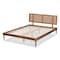 Baxton Studio Romy Ash Walnut Finished and Synthetic Rattan Queen Size Platform Bed 159-9820-9821 - alternate 9